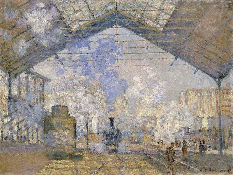 Compare this version of Monet's Gare Saint Lazare