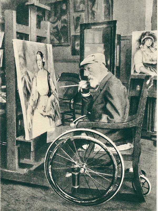 Renoir in his wheelchair in 1914 (aged 72)