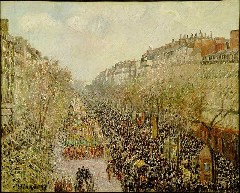 One of the three versions of Boulevard Montmartre at Mardi Gras - for the others see below.