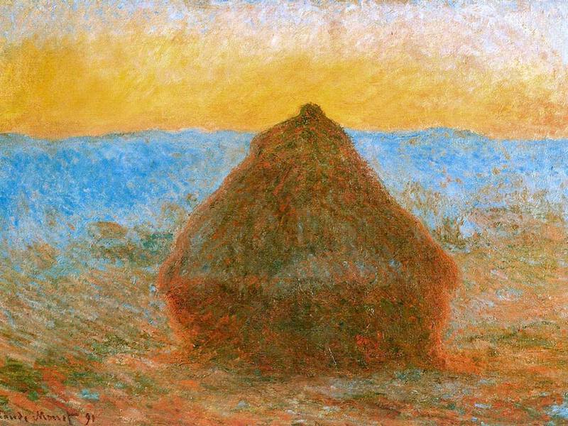 Claude Monet's Haystacks at Sunset