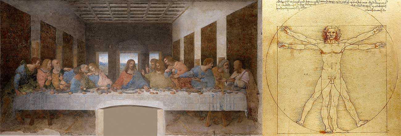 Da Vinci's Last Supper and Virtruvian Man
