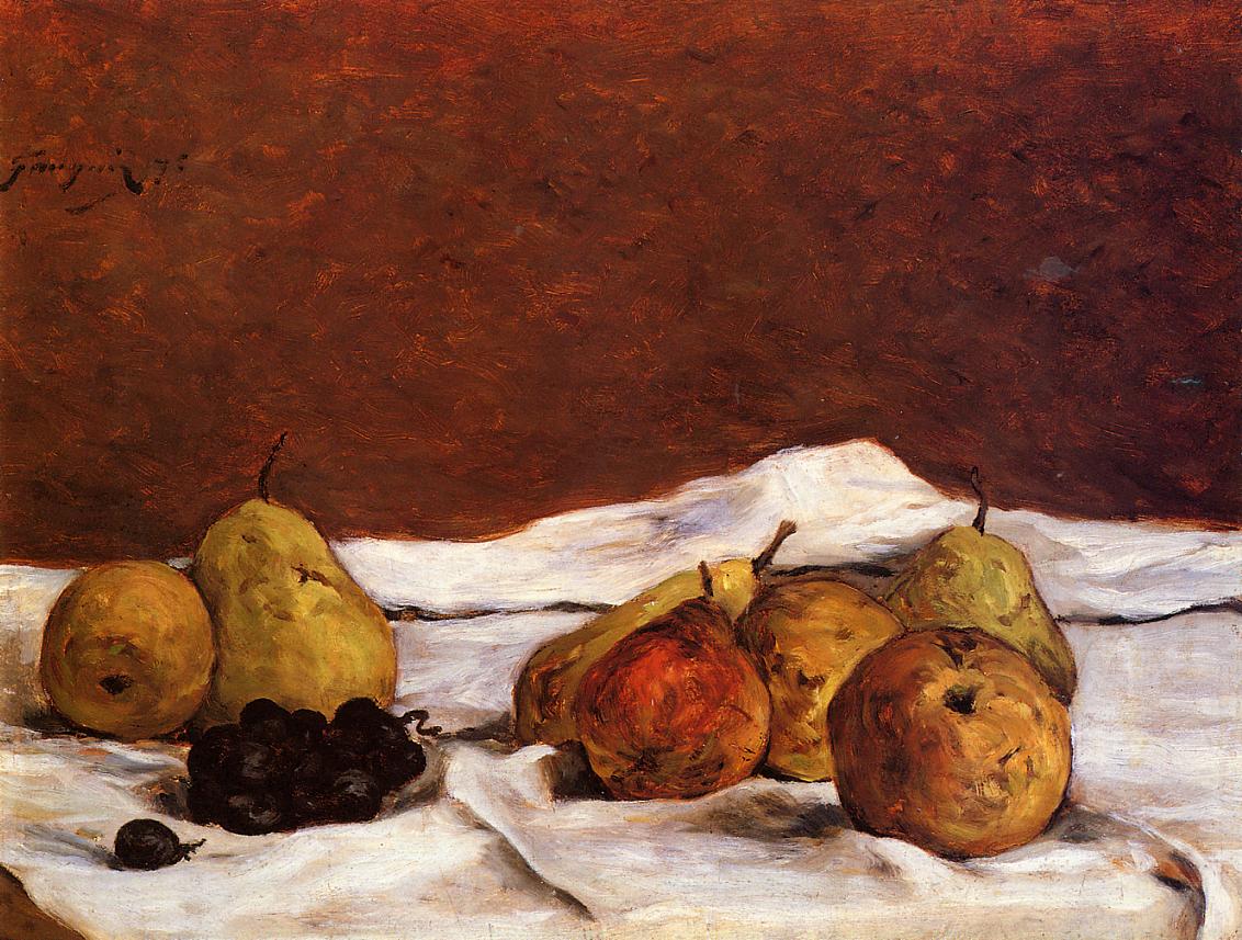 A Gauguin still life from 1876 - you could almost mistake this for a Cezanne. 