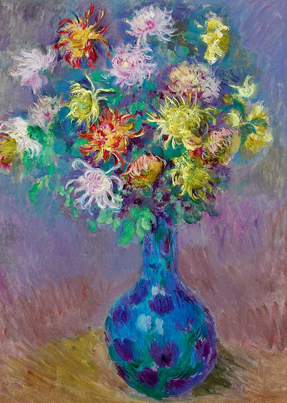 Compare Monet's Vase of Chrysanthemums (1882)