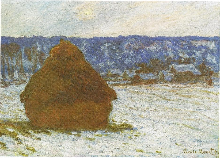 Monet's Wheatstack, Snow Effect, Overcast Day