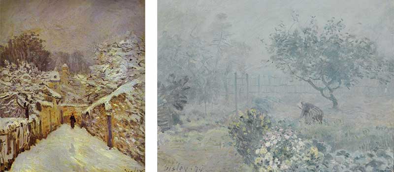 Sisley's beautiful works of snow and fog