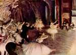 The Ballet Rehearsal on Stage painted by Edgar Degas in 1874
