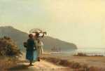 Pissarro's Two Women Chatting Next to the Sea, painted in the 1850s after Pissarro's return to St Thomas.