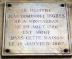 Plate in memory of Ingres at 11 Quai Voltaire in Paris, where Ingres died in 1867 (© Celette, CC BY-SA 4.0)