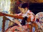 Mary Cassatt's Lydia at her Tapestry Frame (1881), now at the Flint Institute of Arts
