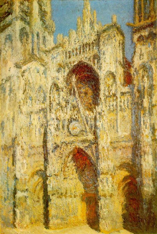 Monet produced 30 canvasses of Rouen Cathedral from spring 1892, renting a room overlooking the cathedral so that he could paint from exactly the same spot each day.