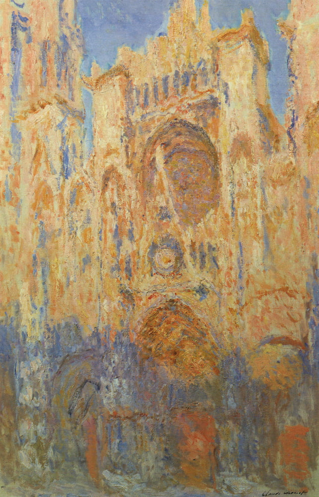 Rouen Cathedral, Façade, Sunset; Blue and Gold Harmony
