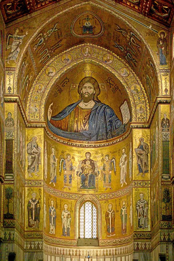 The altar of the Cathedral Monreale in Sicily is a textbook example of Medieval art