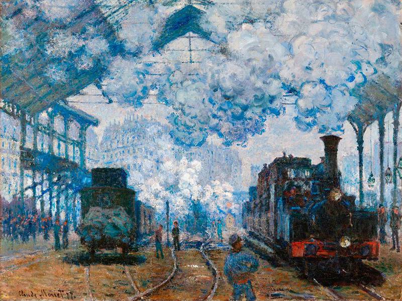 On of 12 Monet canvasses of Gare Saint-Lazare