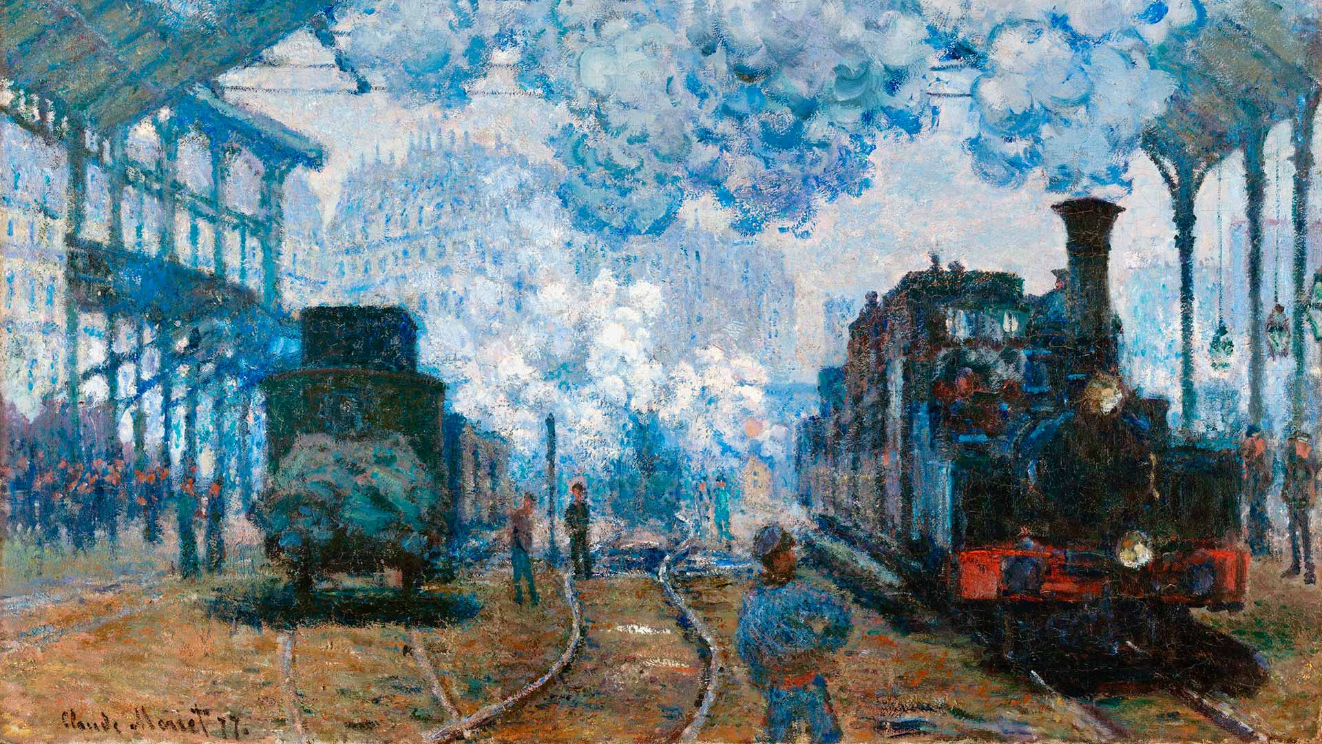 Claude Monet Gare Saint-Lazare Zoom background