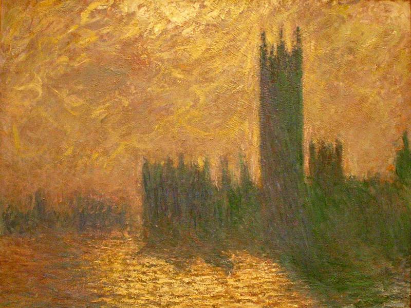 One of Monet's series was of the Houes of Parliament. He repeatedly returned to London to paint versions of both this subject and Westminster bridge.