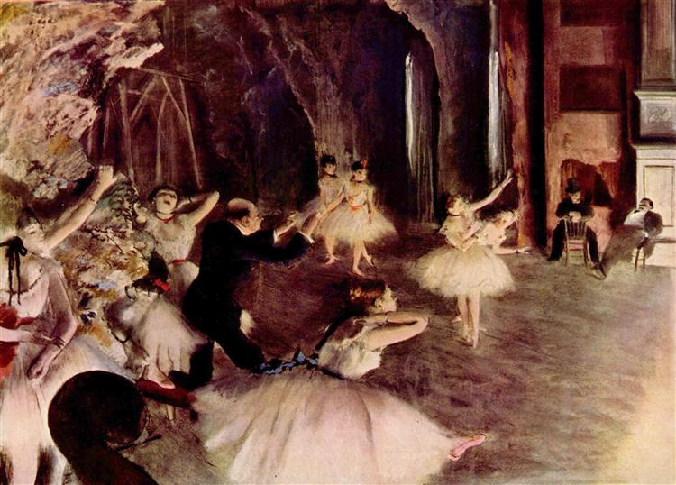 The Rehearsal of the Ballet Onstage, Edgar Degas (1874)