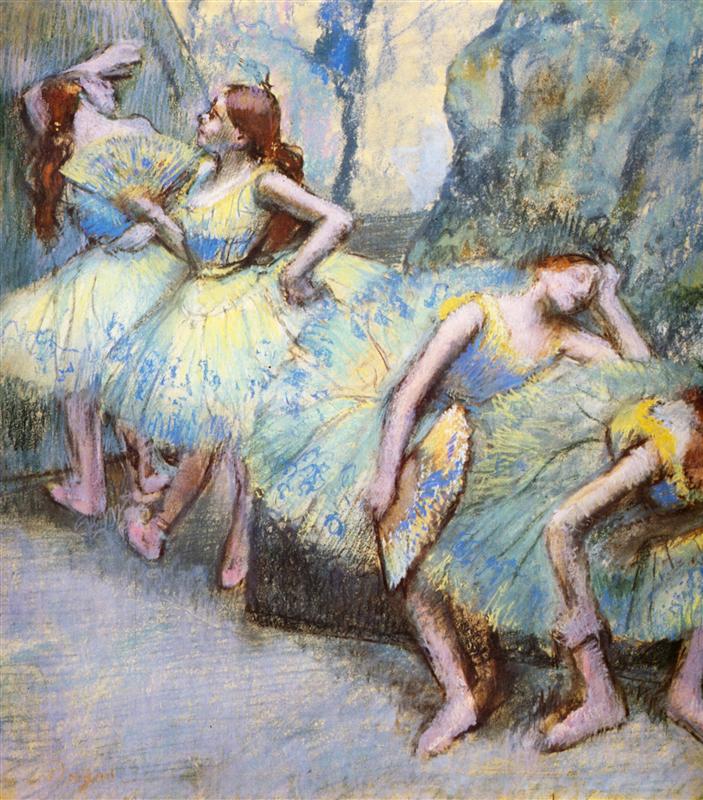 Ballet Dancers in the Wings by Edgar Degas in 1900