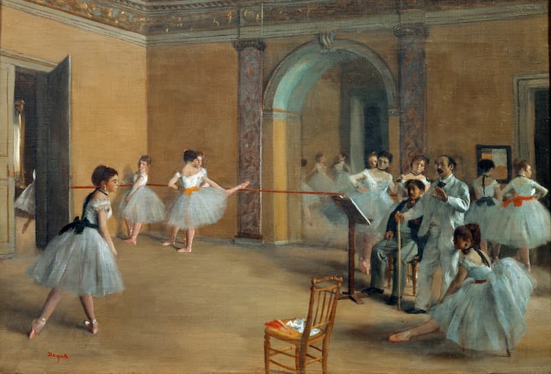 Edgar Degas' The Dance Foyer at the Opera on the rue Le Peletier