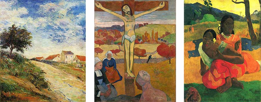 Images showing the evolution of Gauguin's art