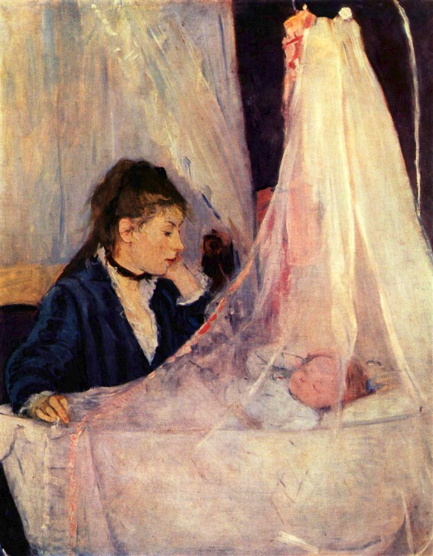 Berthe Morisot's At the Cradle (1872)