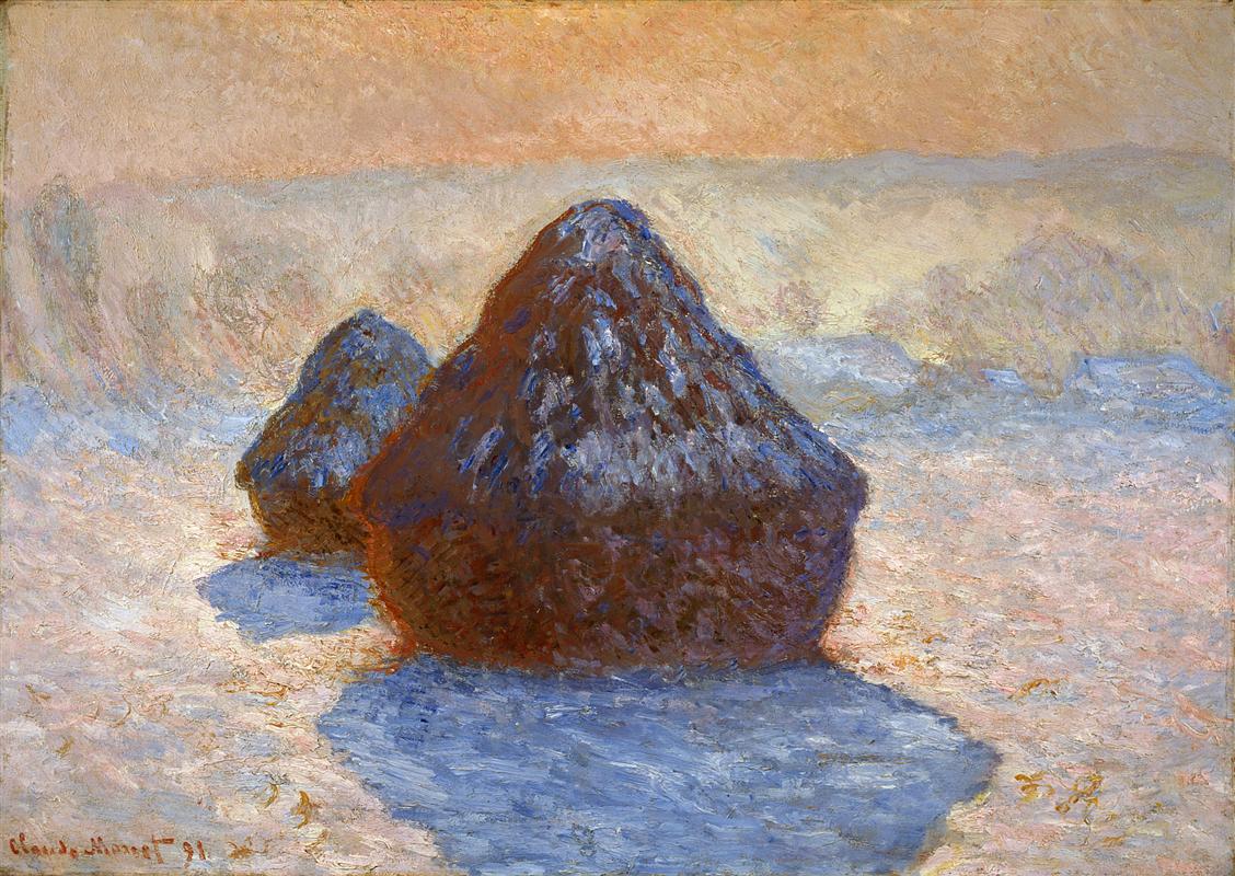 Monet's Wheatstacks, Snow Effect