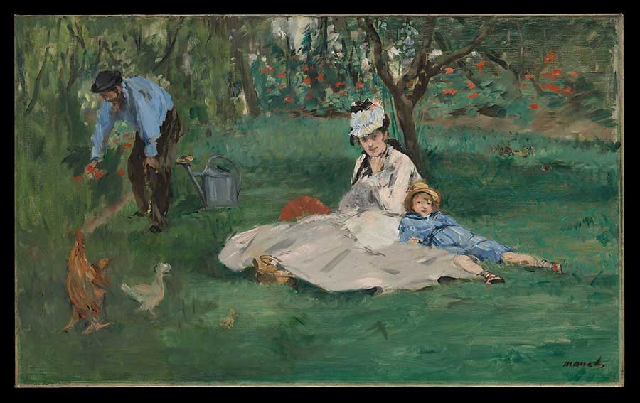 The Monet Family in their Garden at Argenteuil (Manet, 1874)