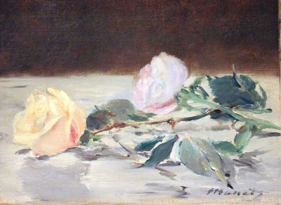 Manet's Two Roses on a Tablecloth, from 1882