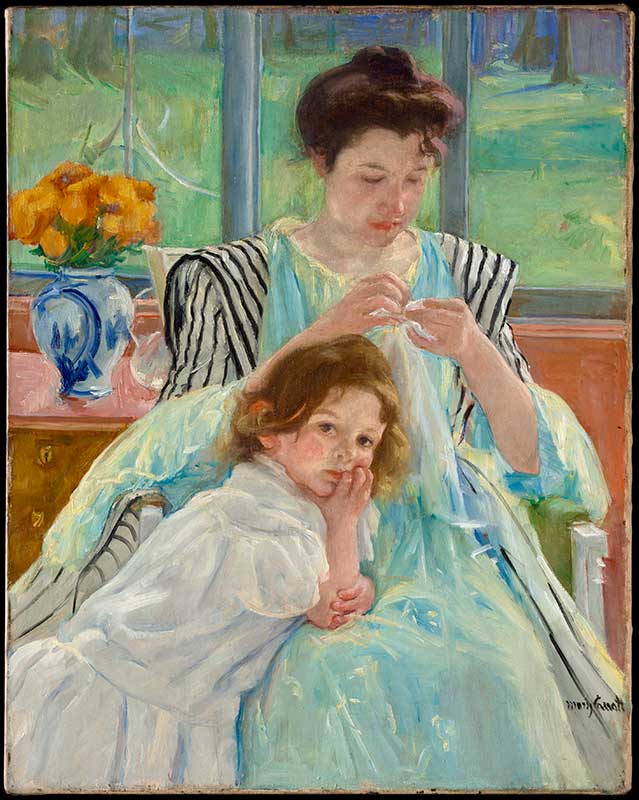 Cassatt's Young Mother Sewing (1900)