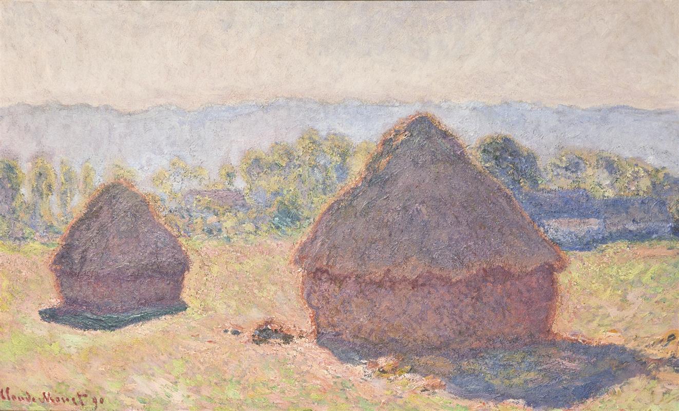 Monet's Grainstacks in Bright Sunlight