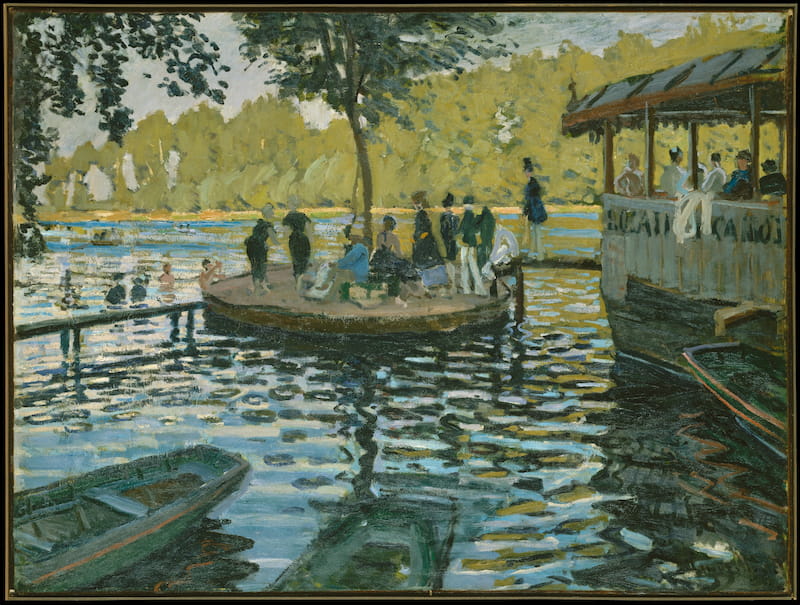 Monet was accompanied by Pierre-Auguste Renoir, who also painted the frog pond at the same time.