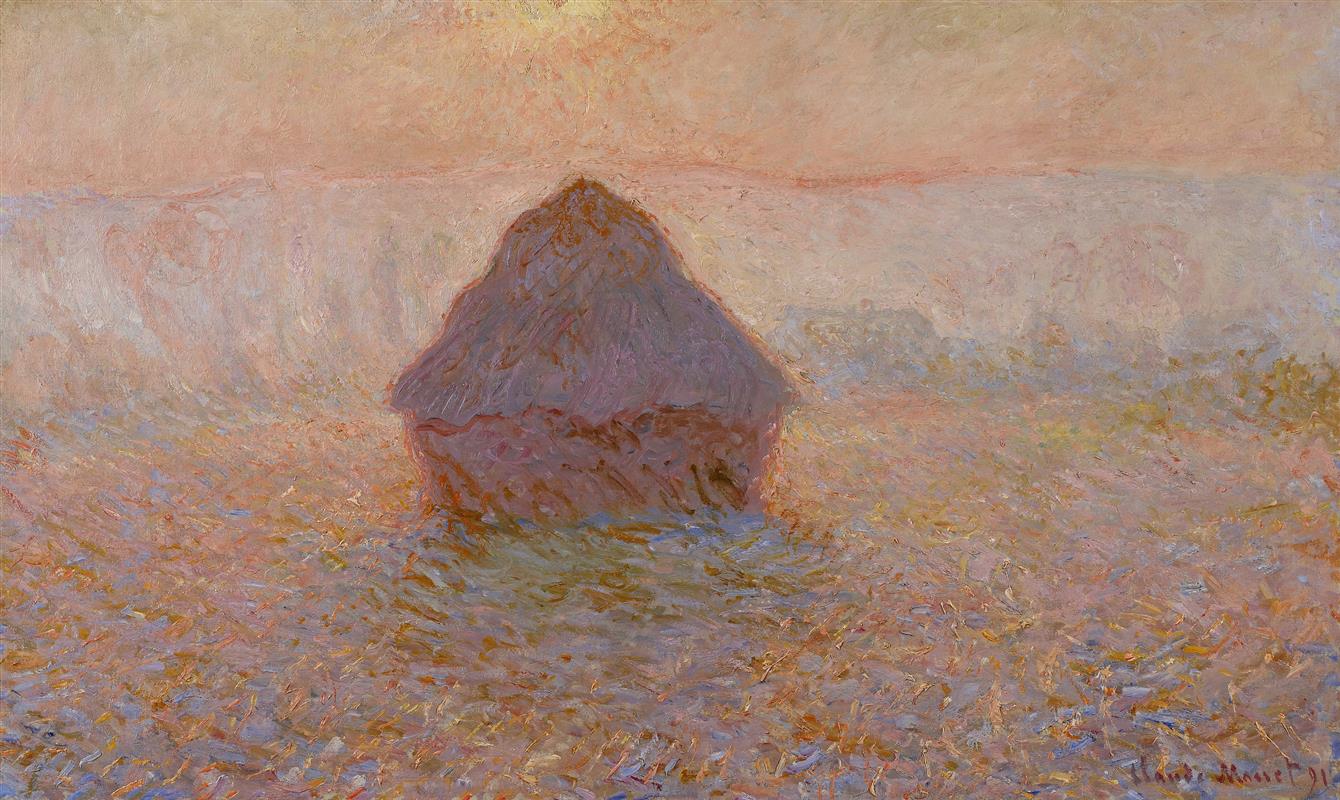 Monet's Wheatstack, Sun in the Mist