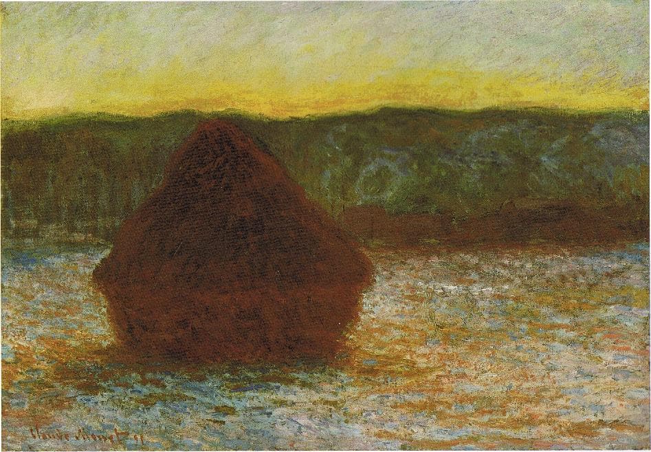 Monet's Stack of wheat, Thaw, Sunset