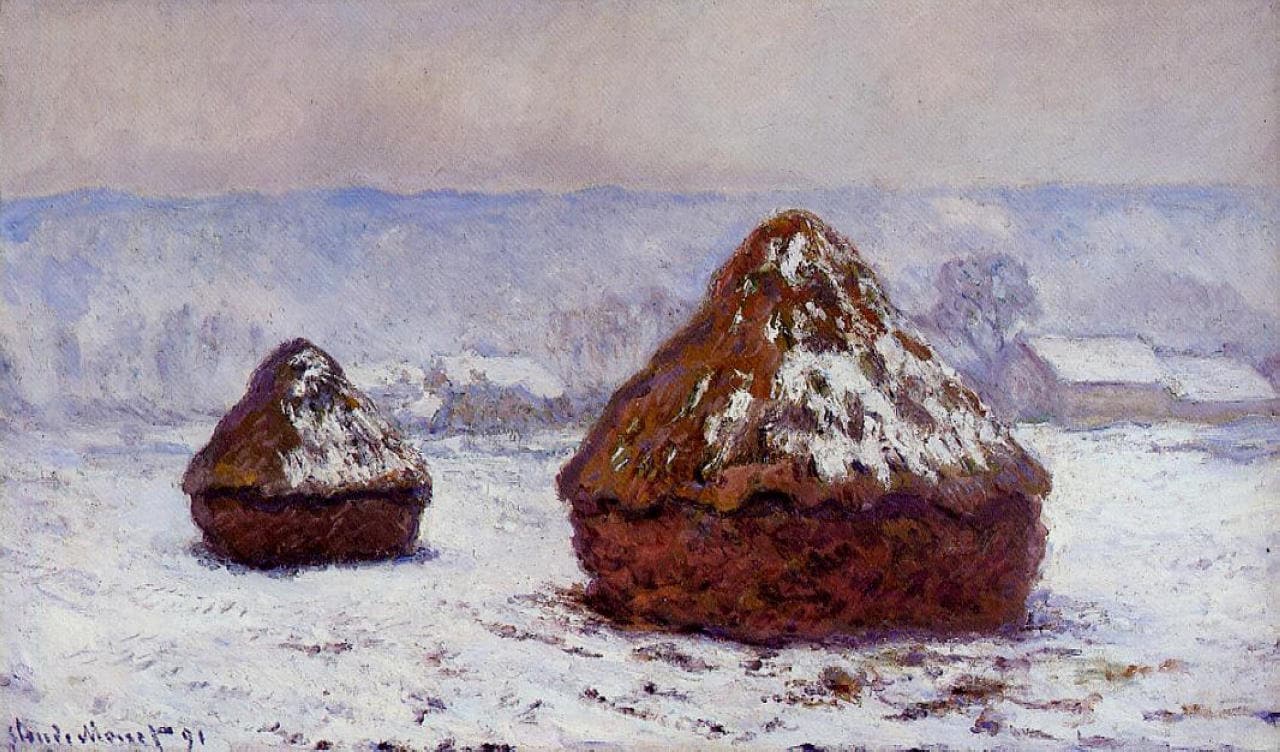 Monet's Grainstacks, White Frost