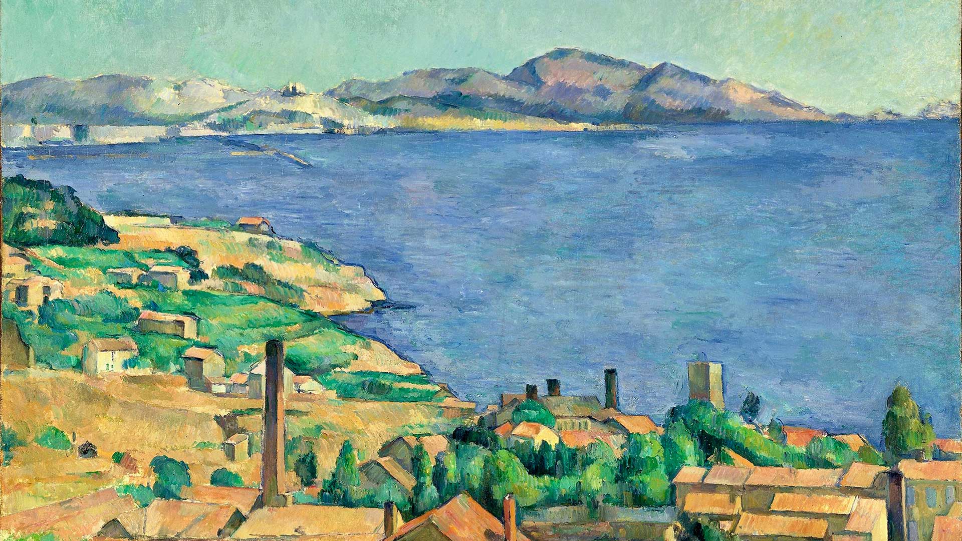 Cezanne's Gulf of Marseille Zoom background