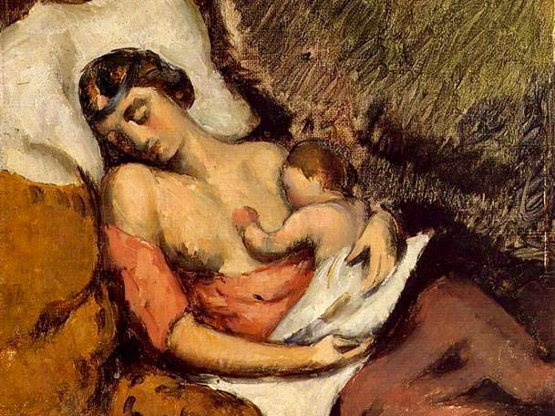 Cezanne's painting of Hortense breast-feeding his son.