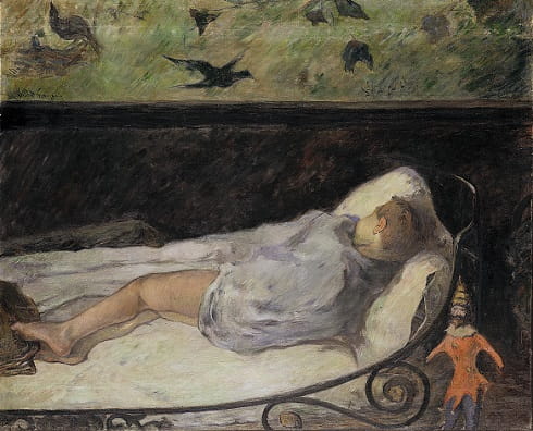 Gauguin's The Little One is Dreaming (1881)