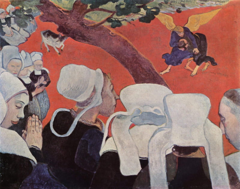 Gauguin's Vision After the Sermon is an example of Cloisonnism