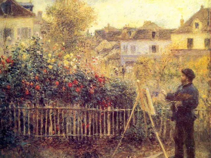 Renoir's painting of Monet at work en plein air