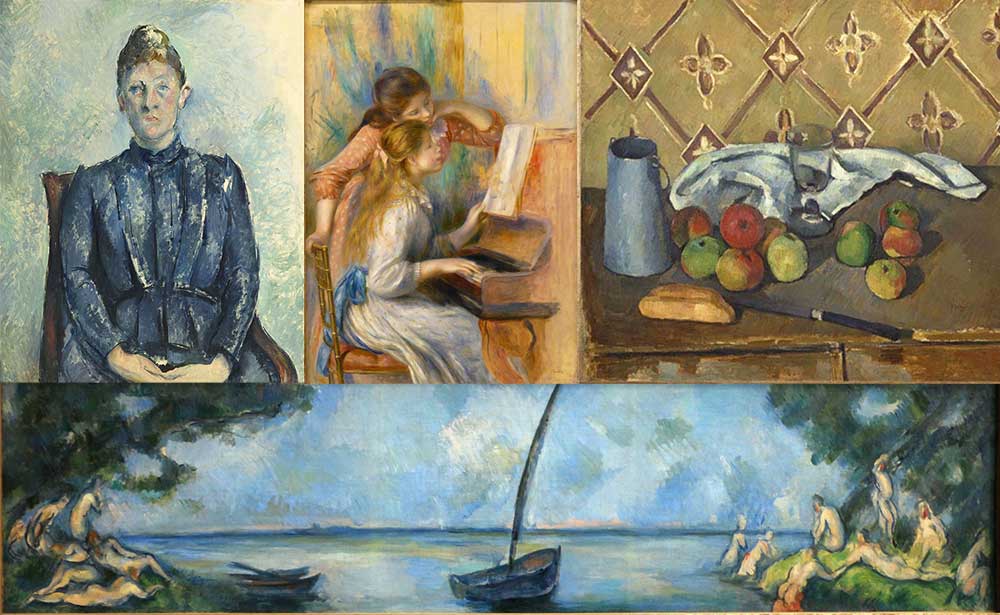 Three Cezannes and a Renoir