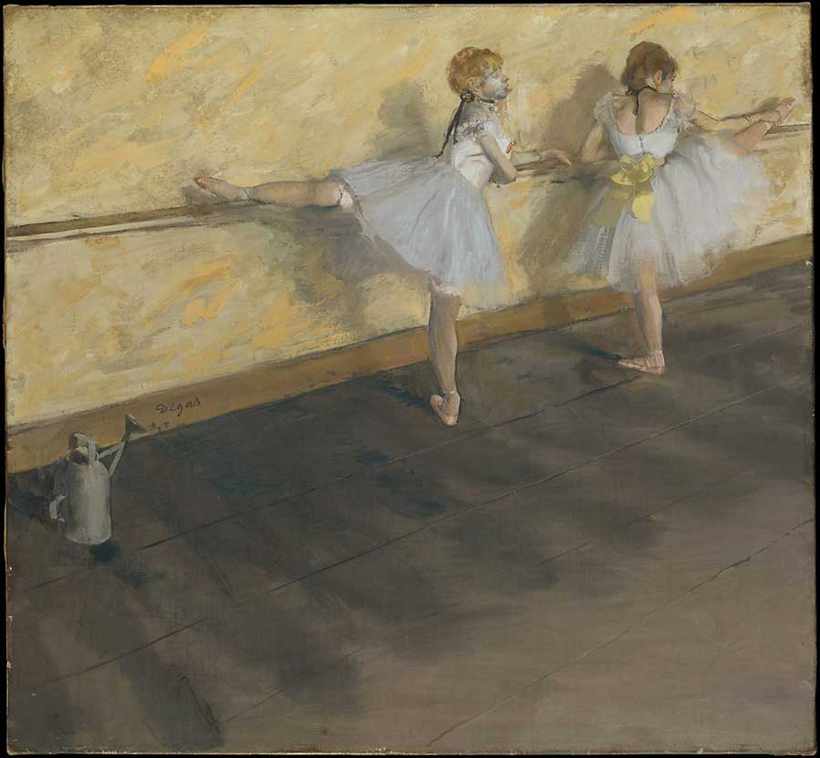 Two Dancers Practicing At The Barre, Edgar Degas (1877)