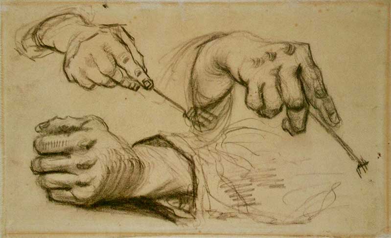 Studies of hands for the Potato Eaters