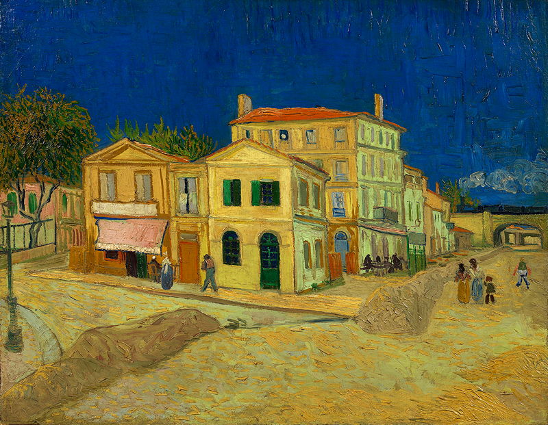 Van Gogh's The Yellow House (1888) shows his use of brilliant colours