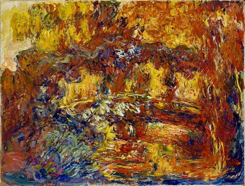 Claude Monet's The Japanese Footbridge, painted in 1922 when Monet was suffering from cataracts