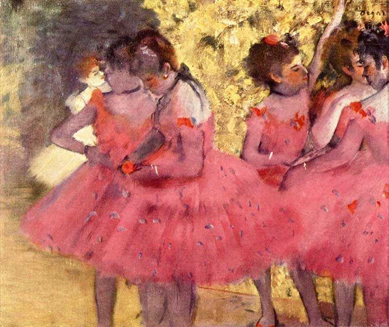 Ballerinas in Pink, one of well over one hundred works by Edgar Degas on this topic.