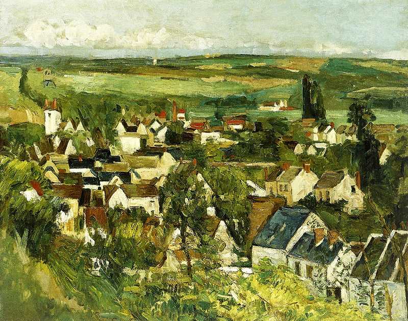Auvers, Panoramic View by Paul Cezanne, 1873/75, Art Institute of Chicago