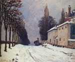 'Snow on the Road Louveciennes', painted by Alfred Sisley in 1874
