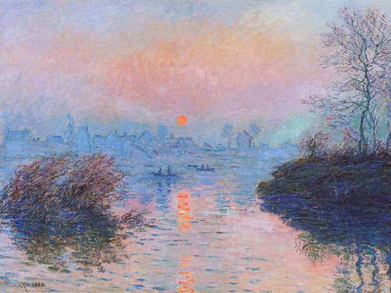 Monet's Sunset on the Seine at Lavacourt was his most striking entry for the Seventh Impressionist Exhibition