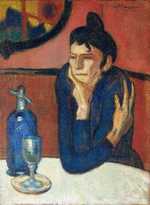 'Femme au café (Absinthe Drinker)' by Picasso in 1901, The State Hermitage Museum in Saint Petersburg, Russia