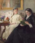 Portrait de Mme Morisot et de sa fille Mme Pontillon ou La lecture (The Mother and Sister of the Artist – Marie-Joséphine & Edma) by Berthe Morisot in 1869/70