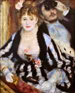 Another submission Renoir's to the first exhibition is La Loge (or The Theatre Box) which later acclaims great fame as one of the best artworks of the impressionist period.